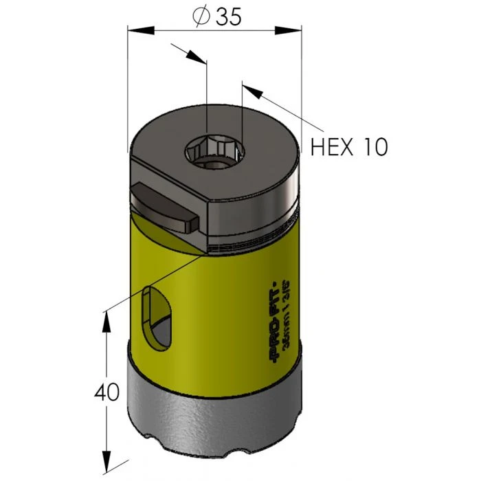 ProFit Diamantboor Met Geïntegreerde Click & Drill® Adapter 35 Mm. 2 ProFit Diamantboor Met Geïntegreerde Click & Drill® Adapter 35 Mm. - Afbeelding 2