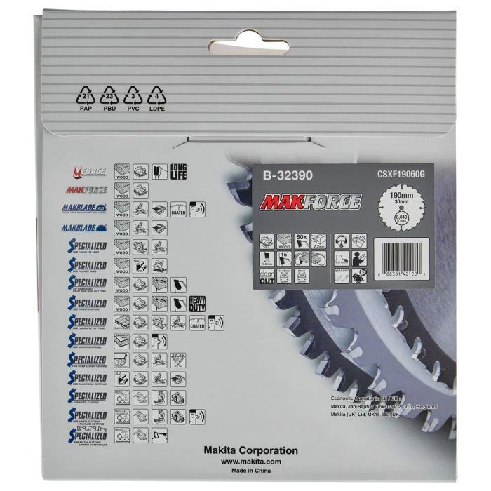 Makita B-32390 Cirkelzaagblad Hout 12 Makita B-32390 Cirkelzaagblad Hout - Afbeelding 12