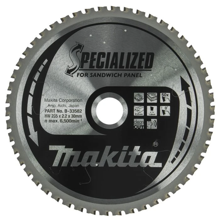 Makita B-33582 Cirkelzaagblad Sandwichpaneel 7 Makita B-33582 Cirkelzaagblad Sandwichpaneel - Afbeelding 7