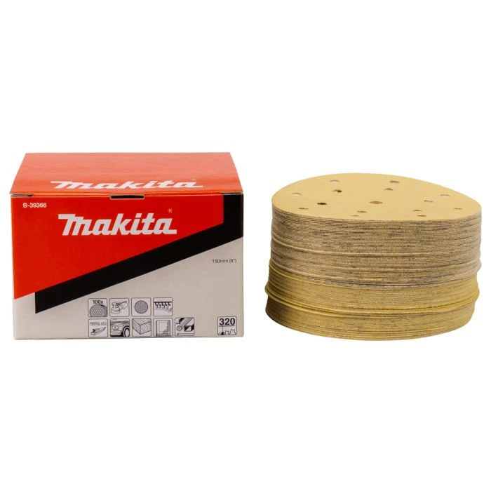 Makita B-39366 Schuurschijf 150mm K320 Yellow Velcro 1 Makita B-39366 Schuurschijf 150mm K320 Yellow Velcro