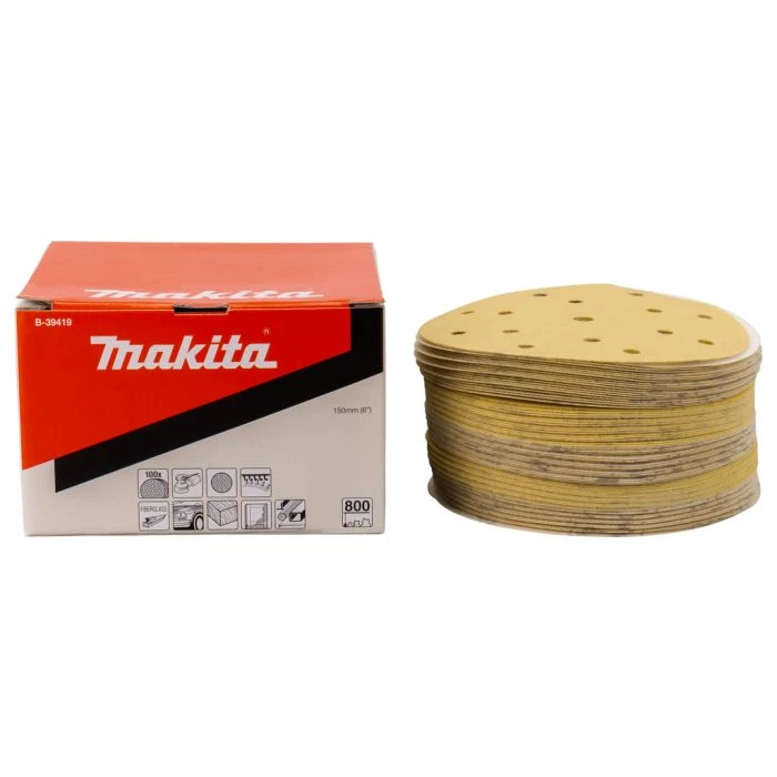 Makita B-39419 Schuurschijf 150mm K800 Yellow Velcro 1 Makita B-39419 Schuurschijf 150mm K800 Yellow Velcro