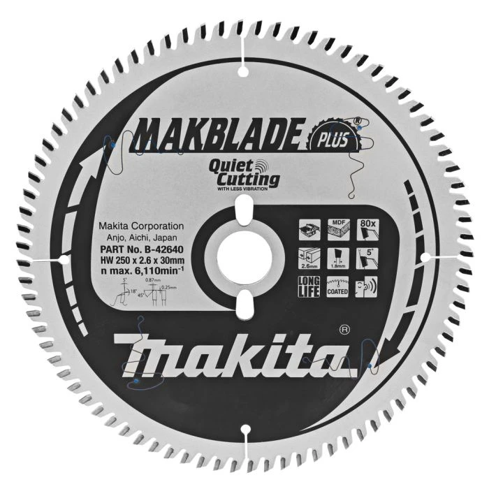 Makita B-42640 Tafelzaagblad Gemelamineerde Plaat (MDF) 1 Makita B-42640 Tafelzaagblad Gemelamineerde Plaat (MDF)