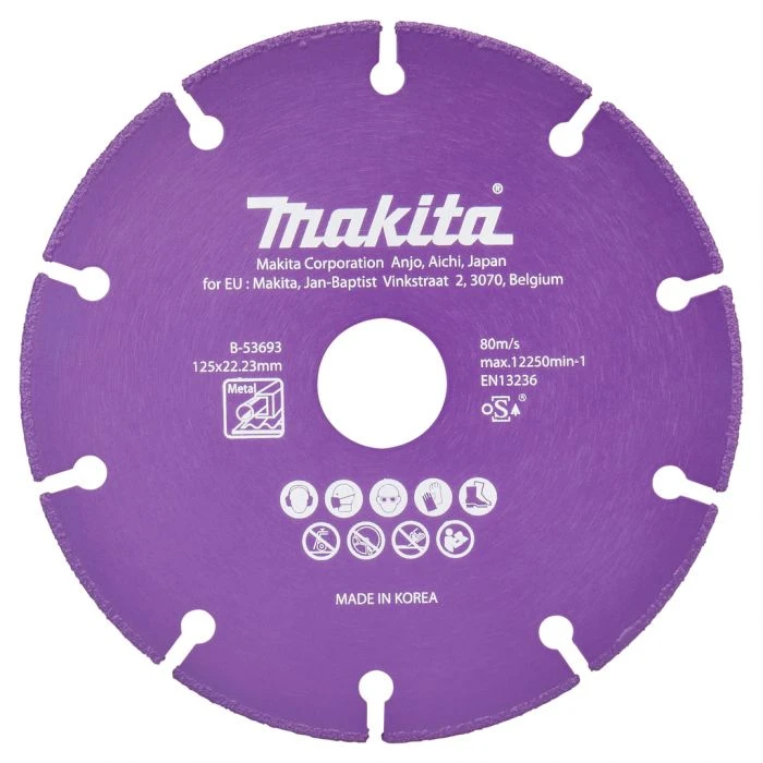 Makita B-53693 Doorslijpschijf Staal 125x22,23x1,3mm 4 Makita B-53693 Doorslijpschijf Staal 125x22,23x1,3mm - Afbeelding 4