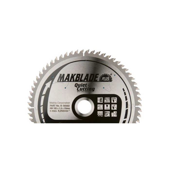 Makita B-56502 Zaagb Q+C 165x20x1,9 64T 10g 3 Makita B-56502 Zaagb Q+C 165x20x1,9 64T 10g - Afbeelding 3