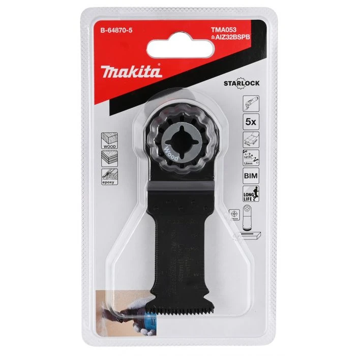 Makita B-64870-5 TMA053 Invalzaagblad 32x50mm Hardhout 2 Makita B-64870-5 TMA053 Invalzaagblad 32x50mm Hardhout - Afbeelding 2