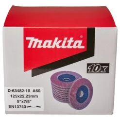 Makita D-63482-10 Lamellenschijf 125mm A60 10 Makita D-63482-10 Lamellenschijf 125mm A60 -Exporteren Snij Kracht Winkel D 63482 10 C1N1 1