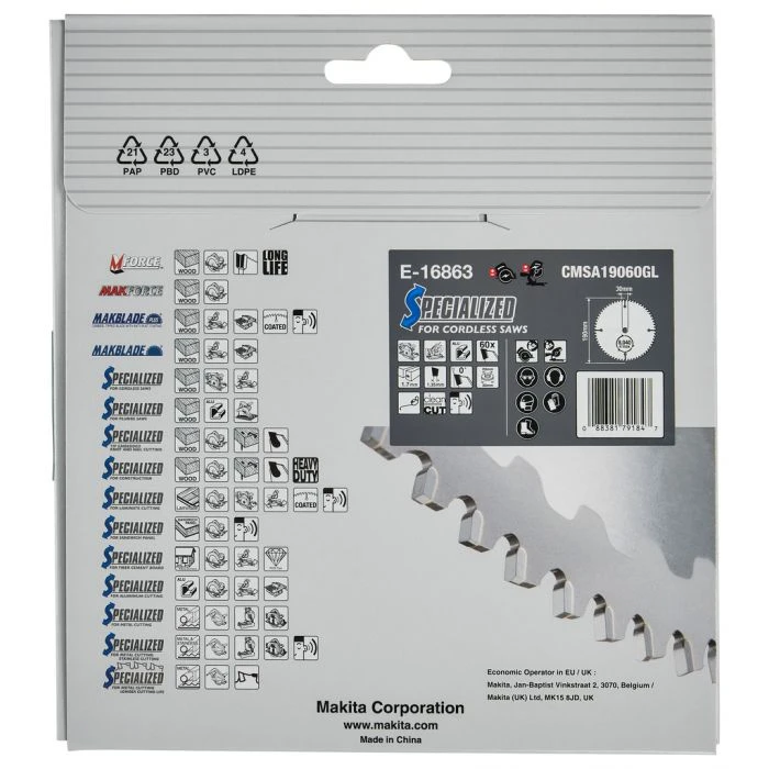 Makita E-16863 Afkort- En Cirkelzaagblad Aluminium 7 Makita E-16863 Afkort- En Cirkelzaagblad Aluminium - Afbeelding 7