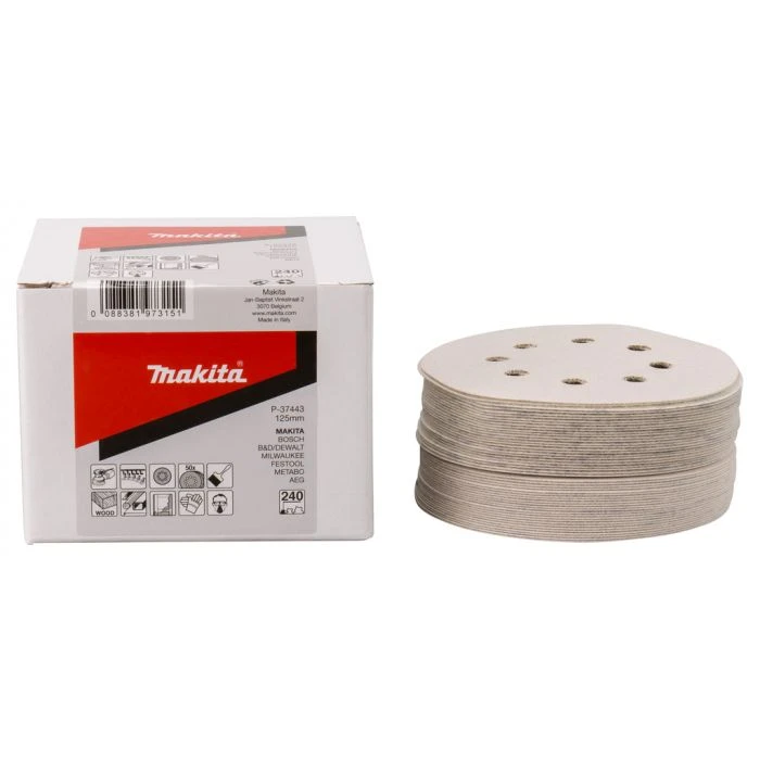 Makita P-37443 Schuurschijf 125mm K240 White Velcro 1 Makita P-37443 Schuurschijf 125mm K240 White Velcro