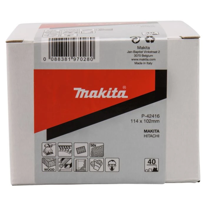 Makita P-42416 Schuurvel 114x102 K40 Red Velcro 6 Makita P-42416 Schuurvel 114x102 K40 Red Velcro - Afbeelding 6