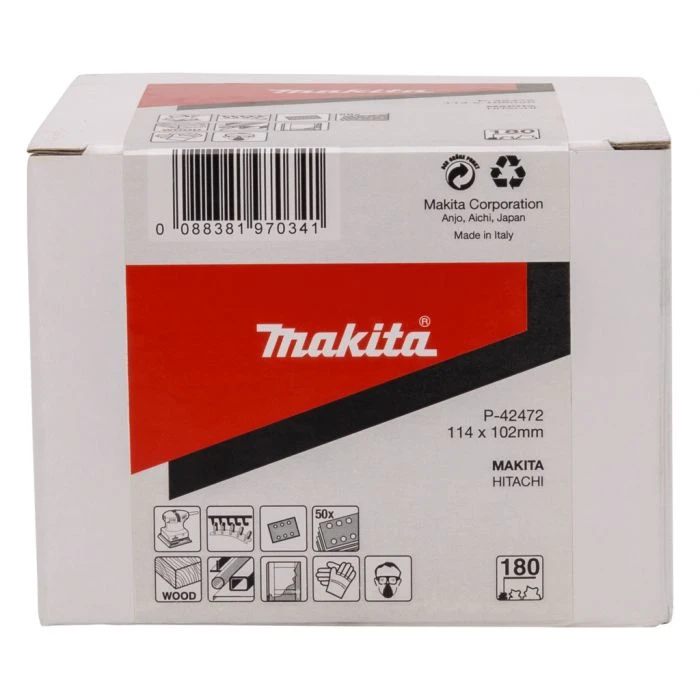 Makita P-42472 Schuurvel 114x102 K180 Red Velcro 6 Makita P-42472 Schuurvel 114x102 K180 Red Velcro - Afbeelding 6