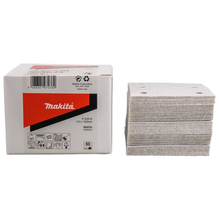 Makita P-42519 Schuurvel 114x102 K60 White Velcro 1 Makita P-42519 Schuurvel 114x102 K60 White Velcro