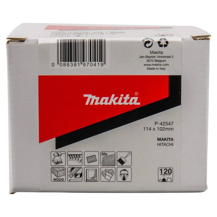 Makita P-42547 Schuurvel 114x102 K120 White Velcro 6 Makita P-42547 Schuurvel 114x102 K120 White Velcro - Afbeelding 6