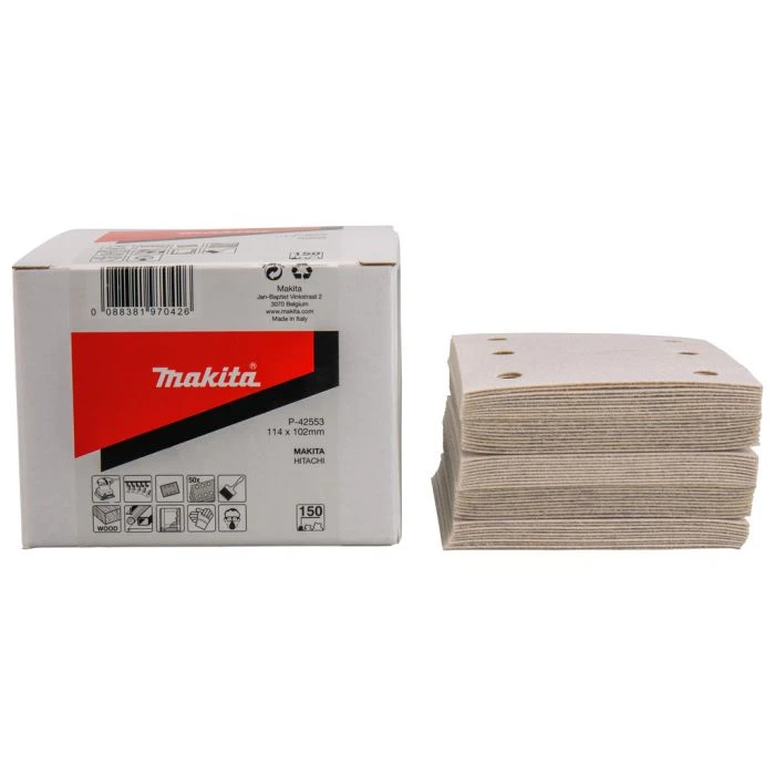 Makita P-42553 Schuurvel 114x102 K150 White Velcro 2 Makita P-42553 Schuurvel 114x102 K150 White Velcro - Afbeelding 2