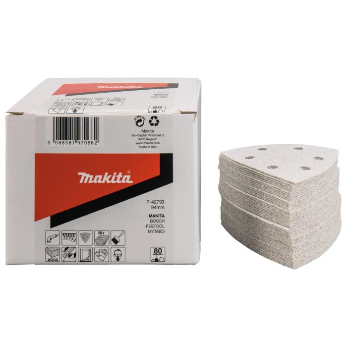Makita P-42793 Schuurvel 3-K 94 K80 White Velcro 2 Makita P-42793 Schuurvel 3-K 94 K80 White Velcro - Afbeelding 2