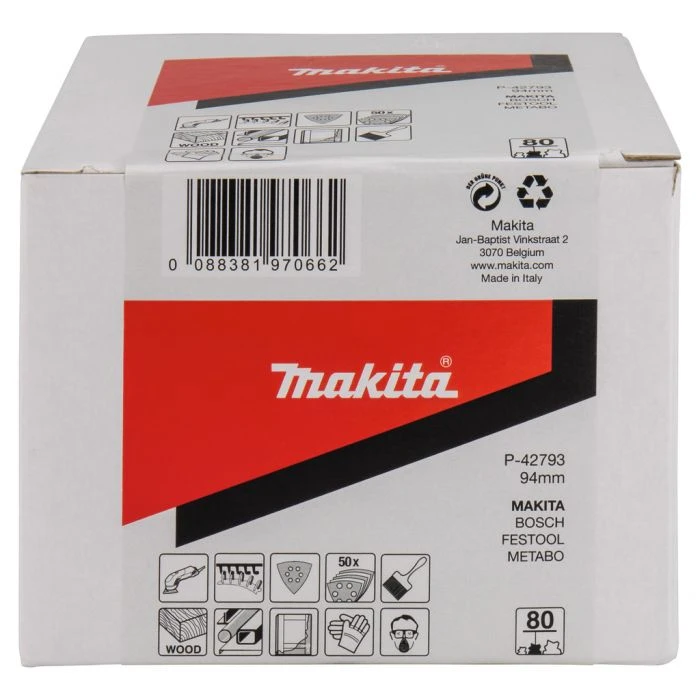 Makita P-42793 Schuurvel 3-K 94 K80 White Velcro 6 Makita P-42793 Schuurvel 3-K 94 K80 White Velcro - Afbeelding 6