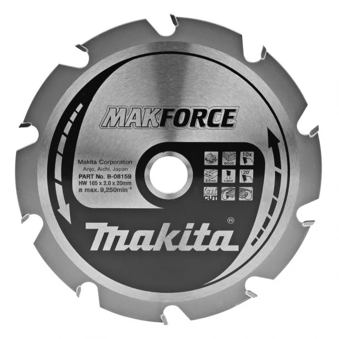 Makita B-08159 Zaagb Hout 165x20x2,0 10T 20g 1 Makita B-08159 Zaagb Hout 165x20x2,0 10T 20g