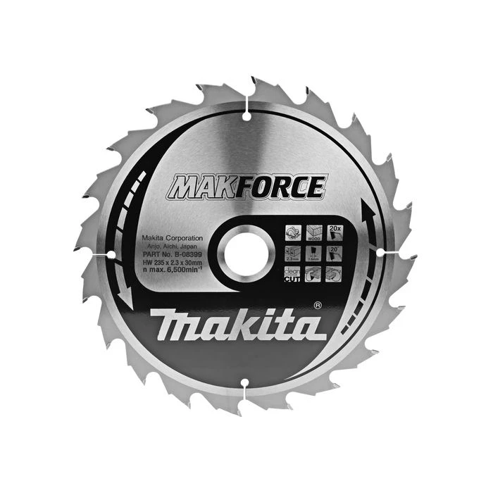 Makita B-08399 Zaagb Hout 235x30x2,3 20T 20g 2 Makita B-08399 Zaagb Hout 235x30x2,3 20T 20g - Afbeelding 2