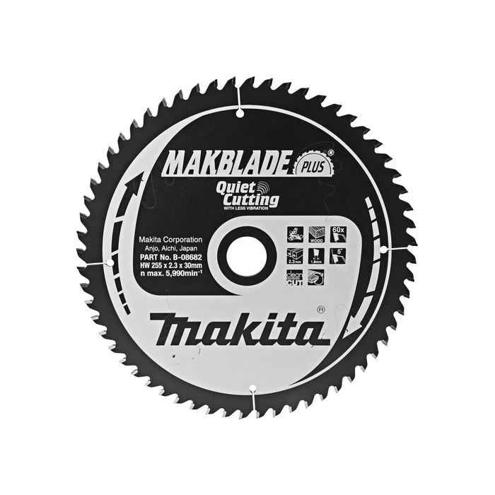 Makita B-08682 Zaagb Q+C 255x30x2,3 60T 5g 2 Makita B-08682 Zaagb Q+C 255x30x2,3 60T 5g - Afbeelding 2