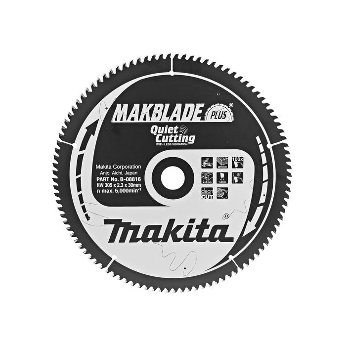 Makita B-08816 Zaagb Q+C 305x30x2,3 100T 5g 2 Makita B-08816 Zaagb Q+C 305x30x2,3 100T 5g - Afbeelding 2