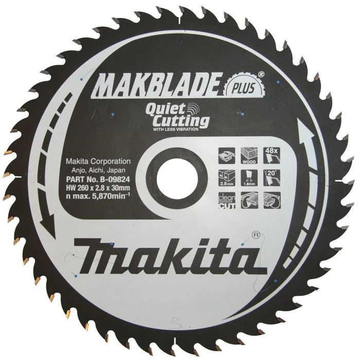 Makita B-09824 Tafelzaagblad Hout Zuiver 4 Makita B-09824 Tafelzaagblad Hout Zuiver - Afbeelding 4