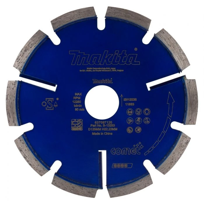Makita B-13253 Diamant Voegschijf 125x22,23x6,4mm Blauw 1 Makita B-13253 Diamant Voegschijf 125x22,23x6,4mm Blauw