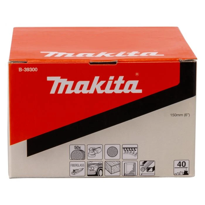 Makita B-39300 Schuurschijf 150mm K40 Yellow Velcro 5 Makita B-39300 Schuurschijf 150mm K40 Yellow Velcro - Afbeelding 5