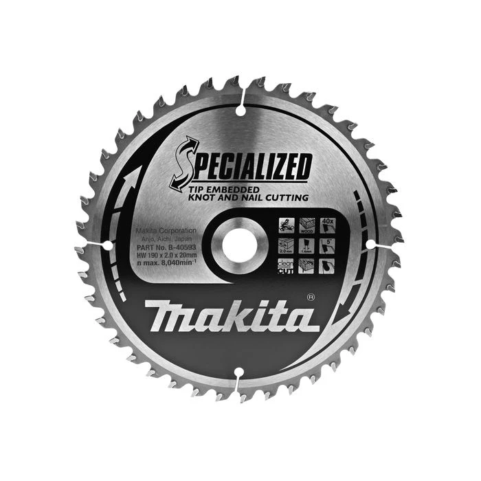 Makita B-40593 Afkortzaagblad Hout (noest/spijker) 2 Makita B-40593 Afkortzaagblad Hout (noest/spijker) - Afbeelding 2