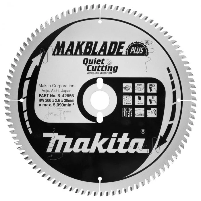 Makita B-42656 Tafelzaagblad MDF / Gemelamineerde Plaat 1 Makita B-42656 Tafelzaagblad MDF / Gemelamineerde Plaat