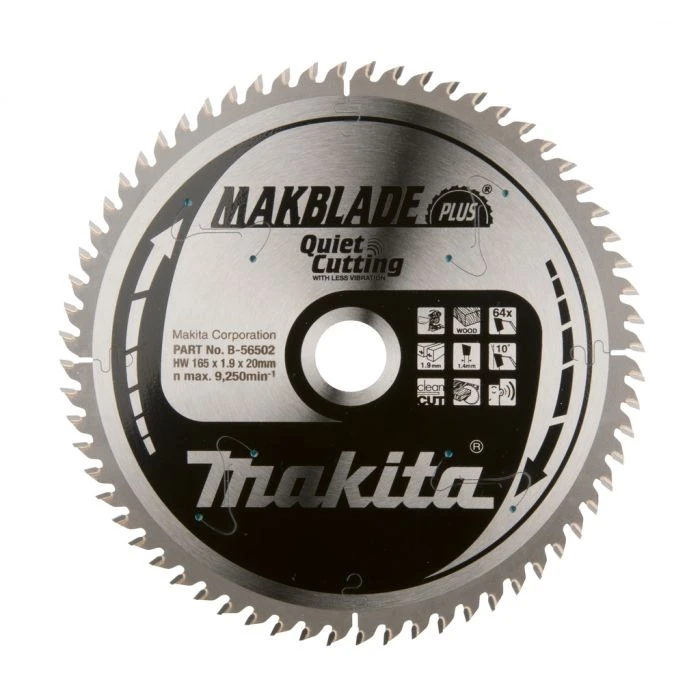 Makita B-56502 Zaagb Q+C 165x20x1,9 64T 10g 1 Makita B-56502 Zaagb Q+C 165x20x1,9 64T 10g