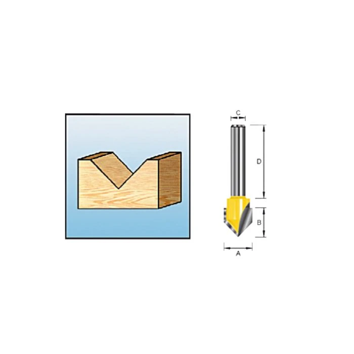 Makita D-10752 V-groeffrees 12,7 60gr S8 2 Makita D-10752 V-groeffrees 12,7 60gr S8 - Afbeelding 2